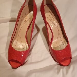 Kate Spade Scarlet Snakeskin Peep Toe Heels